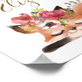 可愛い水色フォックスベビーパーソナライズ ポスター (角)