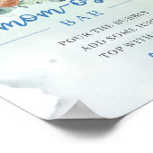 可愛い水色ベビークマ青い花母バー ポスター (角)