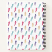 可愛い水色ボホの羽パーソナライズされた毛 ノートブック (裏面)