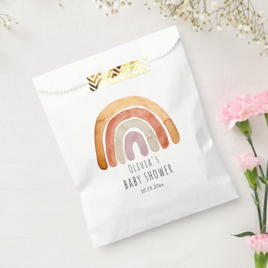 可愛い水色ボホレインボーベビーシャワー フェイバーバッグ (封をした状態)