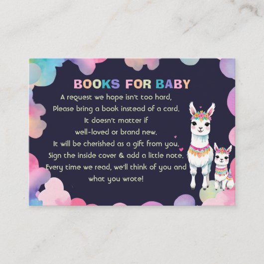 可愛い水色ラマママメキシコの本ベビー エンクロージャーカード (正面)
