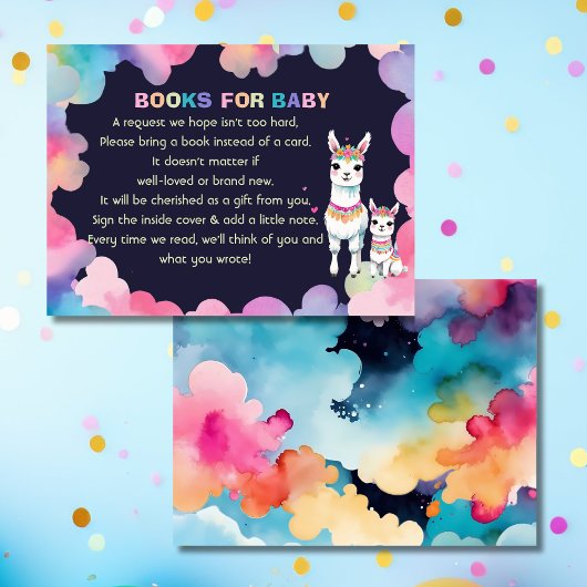 可愛い水色ラマママメキシコの本ベビー エンクロージャーカード