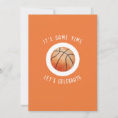 可愛い水色ルーキーバスケットボール1st誕生日 招待状 (裏面)