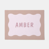 可愛い波打縁どち ドアマット (正面)