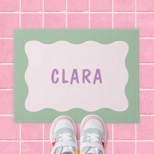 可愛い波打縁どち ドアマット