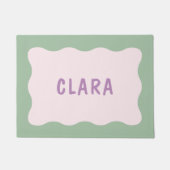 可愛い波打縁どち ドアマット (正面)