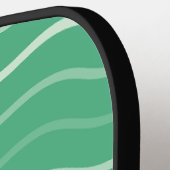 可愛い波線のストライプグリーンピックボール ピックルボールラケット (左詳細)