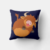 可愛い浮き上がり漫画ハイランドカウピロー クッション (裏面)