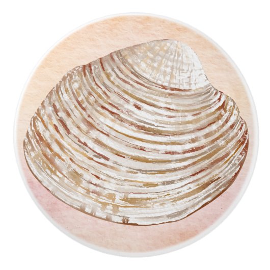 可愛い海に住む海水彩画 セラミックノブ (正面)