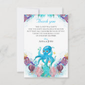 可愛い海シーカラフルタコベビー感謝していY サンキューカード (正面)