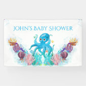 可愛い海シーボーイタコカラフル赤ちゃんシャワー 横断幕 (横)