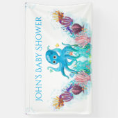 可愛い海シーボーイタコカラフル赤ちゃんシャワー 横断幕 (縦)