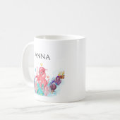 可愛い海ベビータコ&カラフル貝殻名 コーヒーマグカップ (正面左)