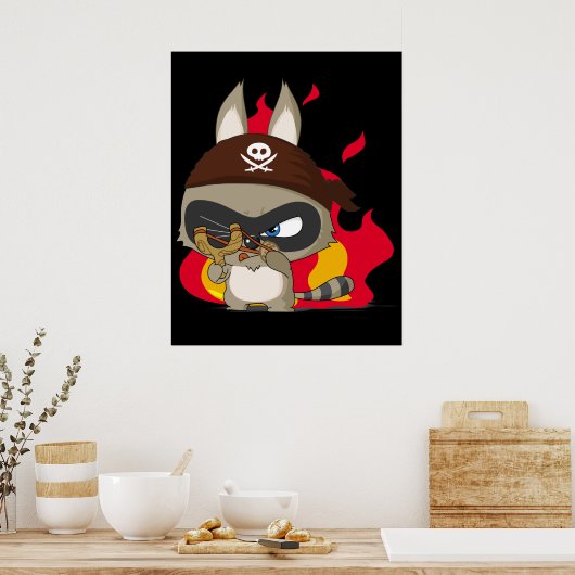 可愛い海賊おもしろい漫画のポスター ポスター (キッチン)