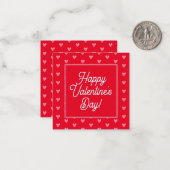 可愛い淡い色の水彩ハート模様（赤） ノートカード (正面/裏面インサイチュ)