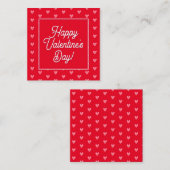 可愛い淡い色の水彩ハート模様（赤） ノートカード (正面/裏面)