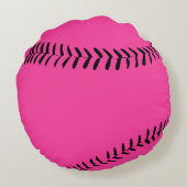 可愛い深いピンクラウンドファストピッチソフトボール枕 ラウンドクッション (裏面)