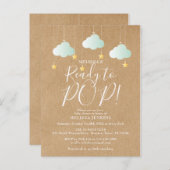 可愛い準備ができてポップ・アートのニュートラル素朴ベビーシャワー インビテーションポストカード (正面/裏面)