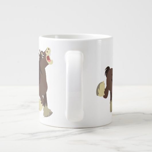 可愛い滲出性の漫画のシャーホース ジャンボコーヒーマグカップ (裏面)