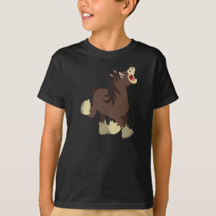 可愛い滲出性の漫画シャーホースキッズTシャツ Tシャツ