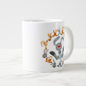 可愛い漫画うさぎマンダラジャンボマグ ジャンボコーヒーマグカップ (正面右)