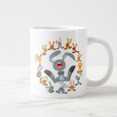 可愛い漫画うさぎマンダラジャンボマグ ジャンボコーヒーマグカップ (右)