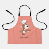 可愛い漫画おもしろいシェフ調理師ドッグパピーキッチン エプロン (正面)