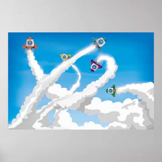 可愛い漫画おもちゃロケット！ ポスター (正面)