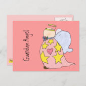 可愛い漫画が守護天使ポストカードを輝かす ポストカード (正面/裏面)