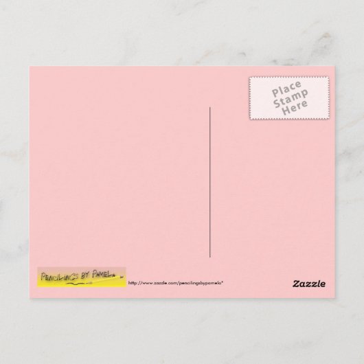 可愛い漫画が守護天使ポストカードを輝かす ポストカード (裏面)