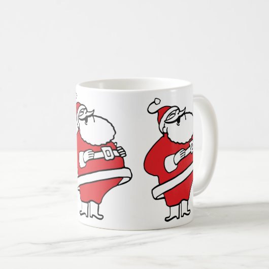 可愛い漫画すてきサンタクロース笑うホホホホ コーヒーマグカップ (正面右)