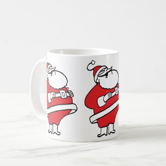 可愛い漫画すてきサンタクロース笑うホホホホ コーヒーマグカップ (正面左)