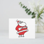 可愛い漫画すてきサンタクロース笑うホホホホ シーズンポストカード (スタンド正面)
