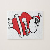 可愛い漫画すてきサンタクロース笑うホホホホ ジグソーパズル (横)