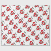 可愛い漫画すてきサンタクロース笑うホホホホ ラッピングペーパー (フラット)