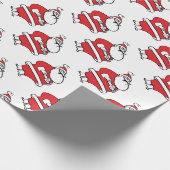 可愛い漫画すてきサンタクロース笑うホホホホ ラッピングペーパー (角)
