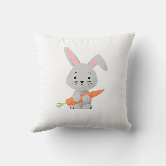 可愛い漫画のふわふわバニーのニンジン クッション (裏面)