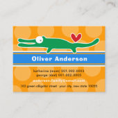 可愛い漫画のアリゲータカラフルキッドのプロフィール写真 コーリングカード (正面)