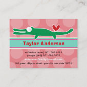 可愛い漫画のアリゲータカラフルキッドのプロフィール写真 コーリングカード (正面)