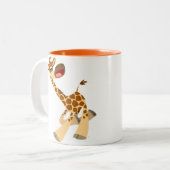 可愛い漫画のキリン・マグカップ ツートーンマグカップ (正面左)
