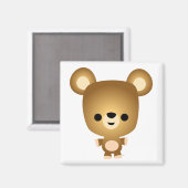 可愛い漫画のクマのキュービーマグネット マグネット (正面/裏面)