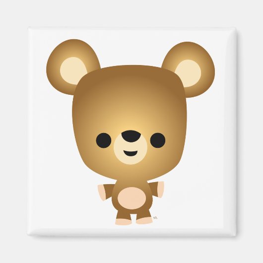 可愛い漫画のクマのキュービーマグネット マグネット (正面)