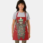 可愛い漫画のクマ毛織の帽子クリスマスライト エプロン (インサイチュ)