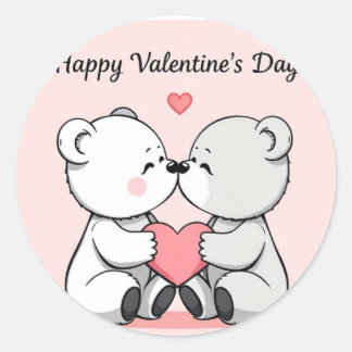 可愛い漫画のクマ ラウンドシール