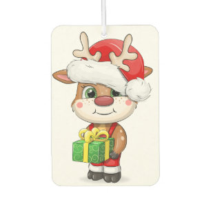 可愛い漫画のクリスマスディアー。 カーエアーフレッシュナー