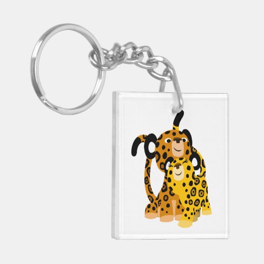 可愛い漫画のジャガーを愛するアクリルキーチェーン キーホルダー (正面左)