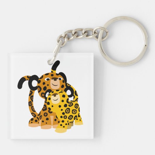 可愛い漫画のジャガーを愛するアクリルキーチェーン キーホルダー (裏面)