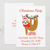 可愛い漫画のスロスクリスマス 招待状 (正面/裏面)