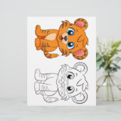 可愛い漫画のタイガーのカラーリングページ (スタンド正面)