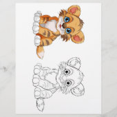 可愛い漫画のタイガーのカラーリングページ チラシ (正面)